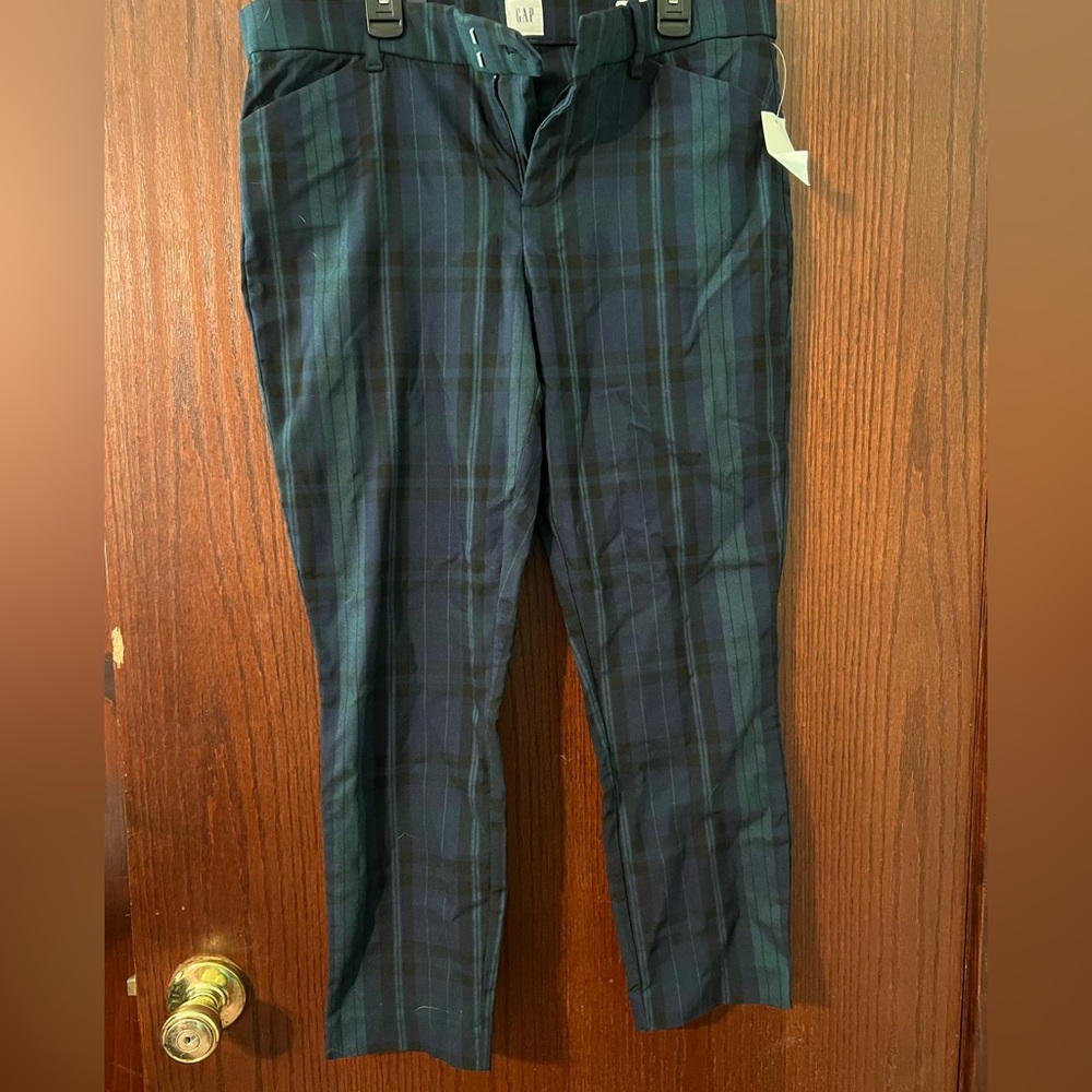 GAP size 10 petite plaid cropped pants NWT